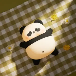 Cute Snoring Panda LED Night Light,  Lying Panda Silicone Lamp,Rechargeable Dimmable Silicone Lamp, Fun Desk and Bedroom Lighting Decor, Decorative Light, Perfect Gift