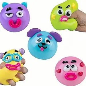 Novelty Expression Changing Squeeze Toy - Cute Animal Face Squishy, Soft Stress Relief Fidget for Kids & Adults