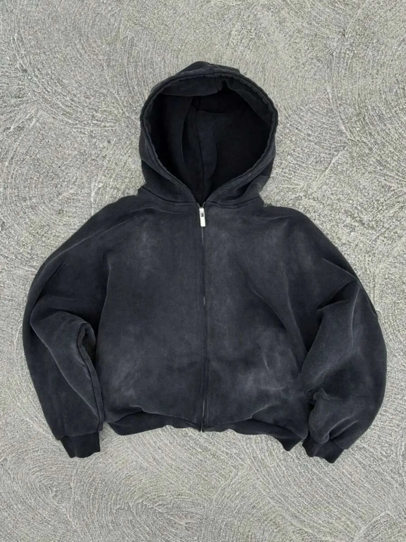 Men's Solid Color Zipper Drop Shoulder Loose Fitting Hoodie Sweatshirt, Casual Loose-Fit Long Sleeve Pullover for Spring & Fall, Daily Wear Fashion Top