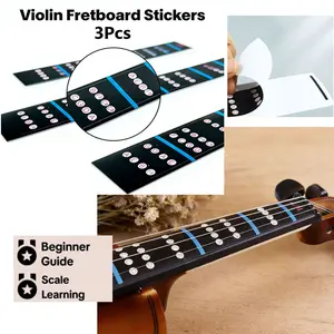 Violin Fretboard Note Stickers Set, 3 Pieces Beginner Violin Fingerboard Stickers for Scale Learning, Essential Music Education Tool, Scale Learning Aid