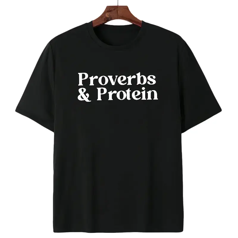 Men's Custom Made Cotton Workout Graphic T-Shirt by MAPTEES - Motivational Proverbs, All Seasons, Machine Washable, Seamless Underarm Design Protein Gym Wear