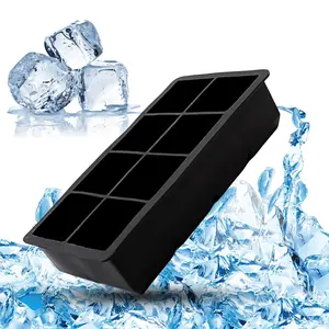 8-Grid Food-Grade Silicone Ice Cube Tray, Non-Stick Quick-Release Ice Cube Maker, Freezer Mold for Cocktail, Whiskey Chilling