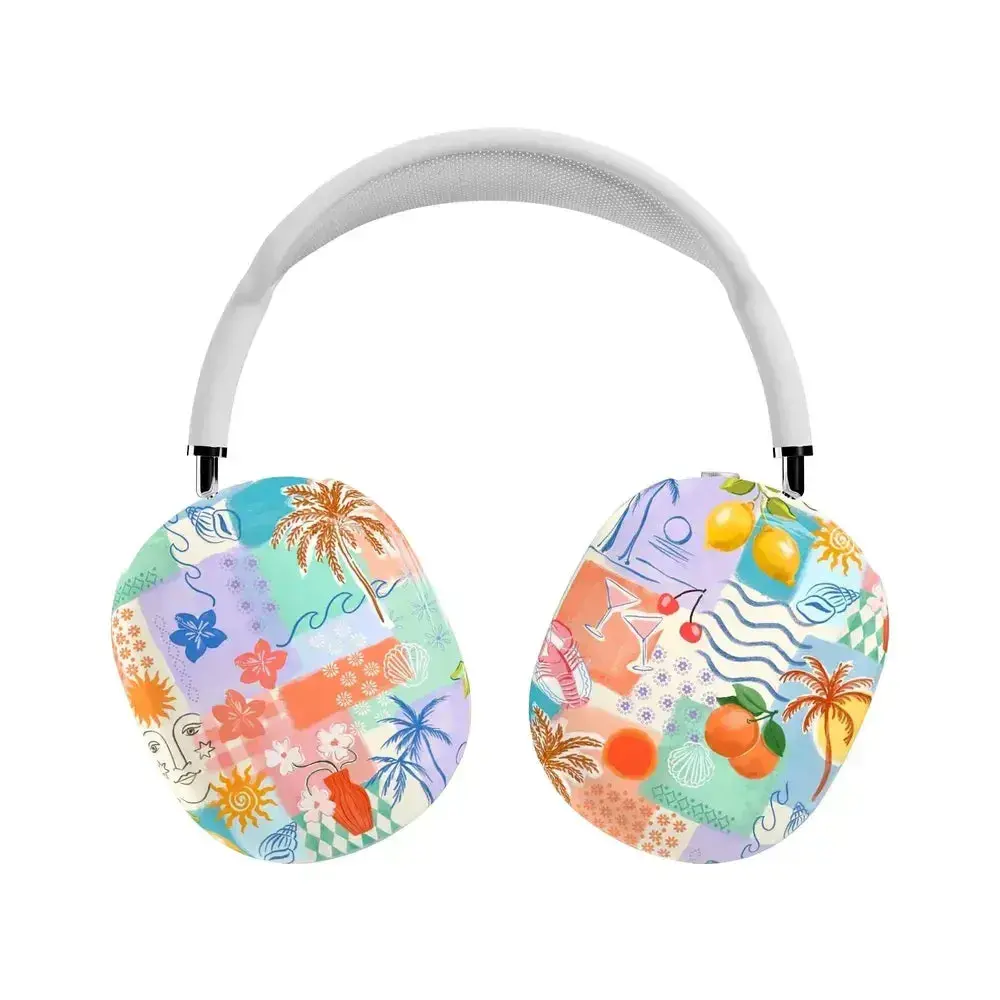 Casely AirPods Max Case | Snap-On Hard Shell Covers | Tropical Heat | Beachy Collage