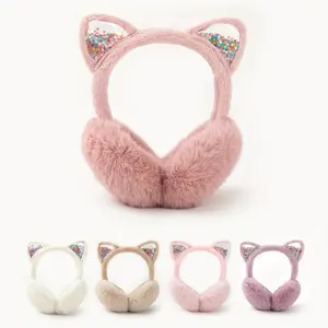 Cute Cat Ear Foldable Ear Muffs - Fun Winter Warm Ear Warmers, Cold Weather Protection for Daily Use