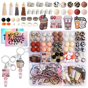 107-Piece Multicolor Silicone Beads Set, Includes 12mm & 15mm Silicon Beads for Keychains, 10mm Flat Round Spacer Beads for Pen Decorations, DIY Beading Accessories, Diy Craft Embellishments