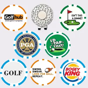 Golf Poker Ball Marker with Magnetic Cap Clip, 8 Counts/set Mixed Color Golf Ball Marker, Golf Accessories for Golf Lovers