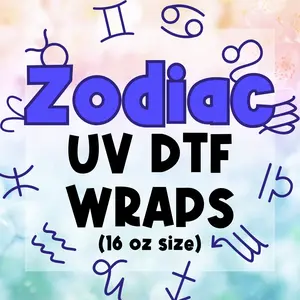 Zodiac Signs UV DTF Wraps, 16 oz Size, Cup Stickers, Cup Wraps