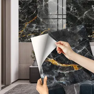 Marble Pattern Tile Sticker, 8pcs Waterproof Self Adhesive Marble Backsplash Wallpaper, Decorative Sticker for Home Living Room Bedroom, Home Decorations, Women's Gifts, Marble Tile Stickers