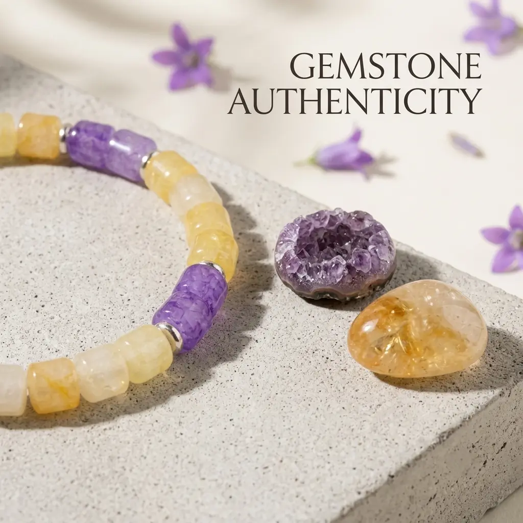 Natural Citrine & Amethyst Wealth-Attracting Bracelet, Energy Healing Beaded Bracelet, Positive Energy Wealth Enhancement Emotional Balance, Unisex Jewelry, November Birthstone