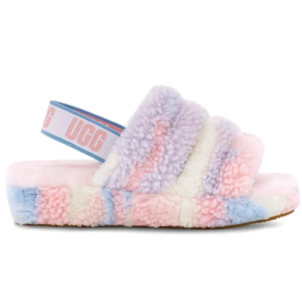 Women's UGG Fluff Yeah Slide Cali Collage Pride-Stripes (1120070-PSTR)