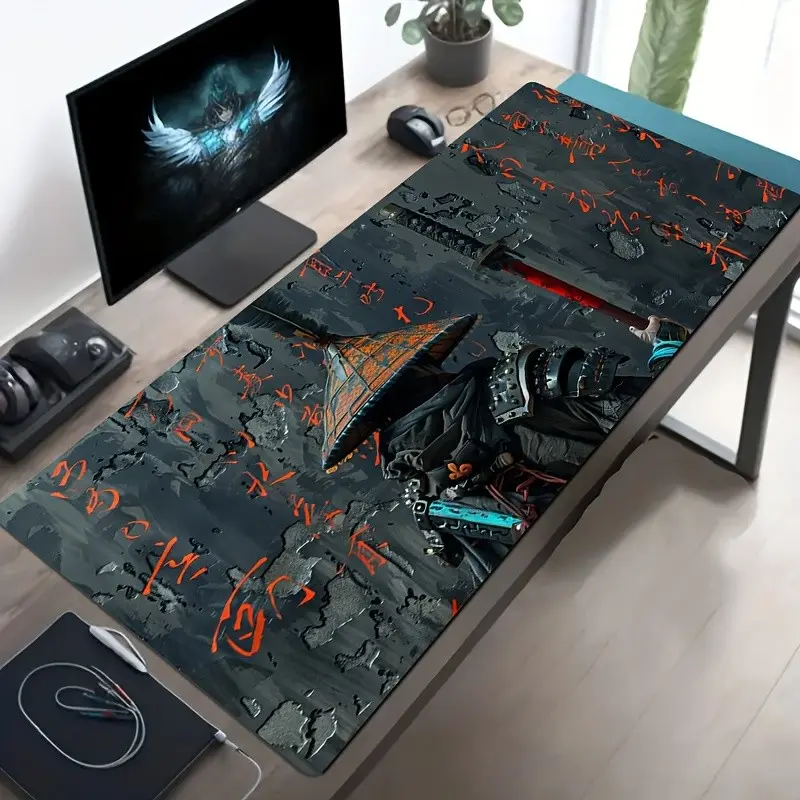 Large Rubber Gaming Mouse Pad, Made for Gaming, Samurai Design Style, Ideal for Office and Game Settings, Christmas and Halloween Gift Choice, Gaming Mousepad, Mouse Mat, Computer Mouse Pad, Mouse Pad for Laptop