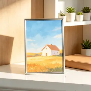 Nordic Style Simple Electroplated Silver Metal Frame, Fits 4x6 5x7 6x8 8x10 Photos, Versatile Home Decoration Item