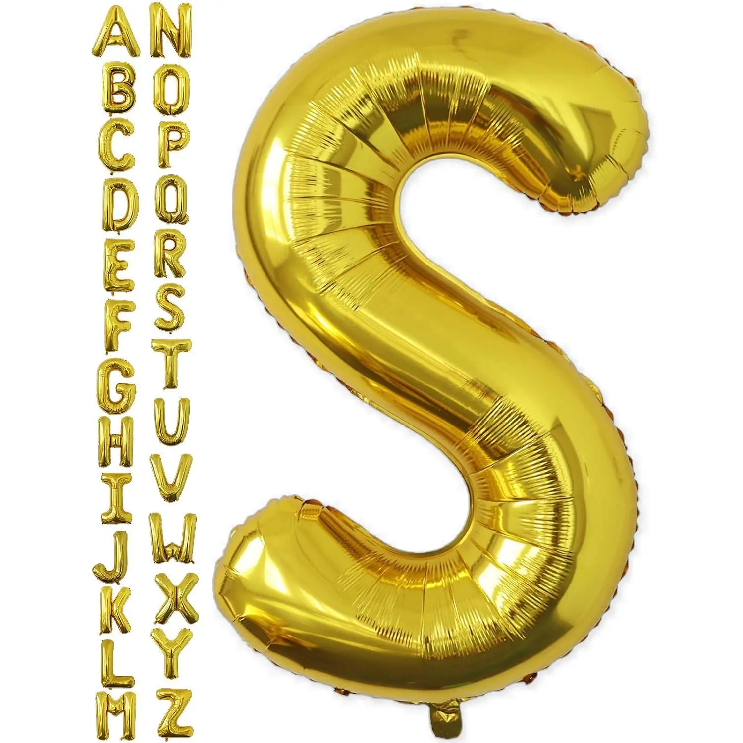 40 Inch Gold Letter S Balloon, Big Size Alphabet Foil Mylar Helium Balloons For Birthday Party Celebration Wedding Anniversary Baby Shower Decorations Supplies Alphabet S