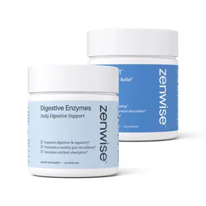 Zenwise Digestive Enzymes + No Bloat Bundle – Enzymes, Probiotics & Botanicals for Gut Health, Gas & Bloating Relief - Bundle