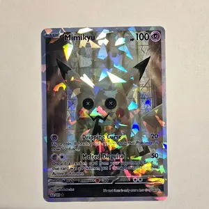 Mimikyu Melting Disguise Pikachu? Stained Glass Design Fractal Glass Holo Pattern Melting Body Standard Size and Back