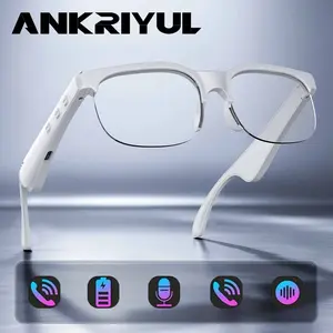 ANKRIYUL White Frame White Lens / Black Frame White Lens Two Glasses Earphone For Outdoor Walking Music Earphone  Hiking  Climbing