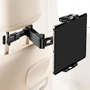 3 in 1 Adjustable Extension Arm Car Headrest Mount, Universal Tablet iPad Holder for Back Seat, Stable Car Stand, Road Trip Essentials for Children