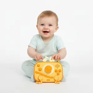 Baby Sensory Toy Play Musical Radio Busy Board, Silicone Teether, Montessori Educational, 6-12-18 Months, Travel Car Seat Toy, Boys & Girls
