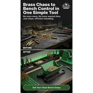 RCBS-Style Brass Case Trimming Catcher - Collet-Style Trimmer Accessory, 3D-Printed Tool Organizer for Outdoor Shooting Sports Equipment (Mess-Free Single Unit)