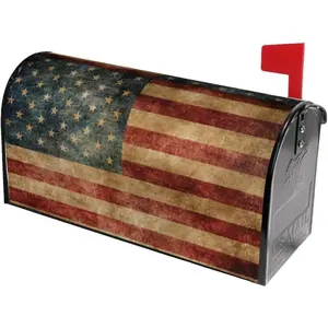 Magnetic American Flag Mailbox Covers Standard Size 21" X 18" Mailbox Wraps for Holiday Garden Yard Decor
