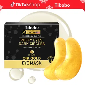 [Tibobo Official] 24K Gold & Peptide Hydrogel Eye Patches (36 Pairs) | Depuff, Brighten & Refresh Tired Eyes.