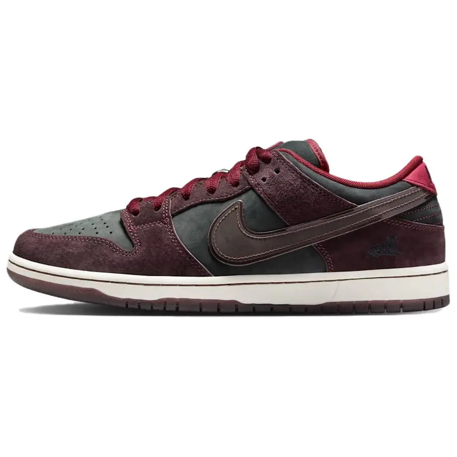 RIOT Skateshop x Nike Dunk Low Pro SB QS 'Mahogany Dark Beetroot' Leather Sports Shoe, Men's/Women's Athletic Footwear, Performance Sneaker