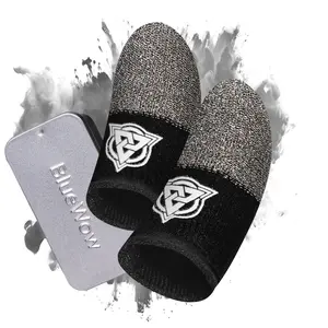 BlueWow SilverFiber Mobile Gaming Finger Sleeves 12 Count Individually Packaged Ultra-Soft High Sensitivity Sweat-Proof for Gamers Hygienic Individual Packing Compact Portable