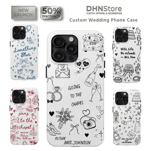 [Flash Deal] Customized Wedding Aesthetic Smartphone Case - Personalized Bridal Doodle Rubber Cover, Future Mrs. Whimsical Cellphone Shell, Romantic Gift for Girls, Wireless Accessories for iPhone 17 Pro Max, 16 Plus, 15, 14, 13 Mini, 12, 11 & Galaxy S25,