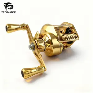 [W] TRONMER Professional Baitcasting Fishing Reel Saltwater Corrosion Resistant Lightweight Metal Surf Spool Right Hand Retrieve Baitcasters for Surf Pier Fishing Heavy Duty Lure Reel for Anglers