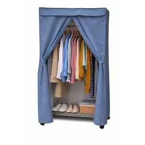 Portable Garment Rack Cover 48"W x 18"D x 75"H Dusty Blue