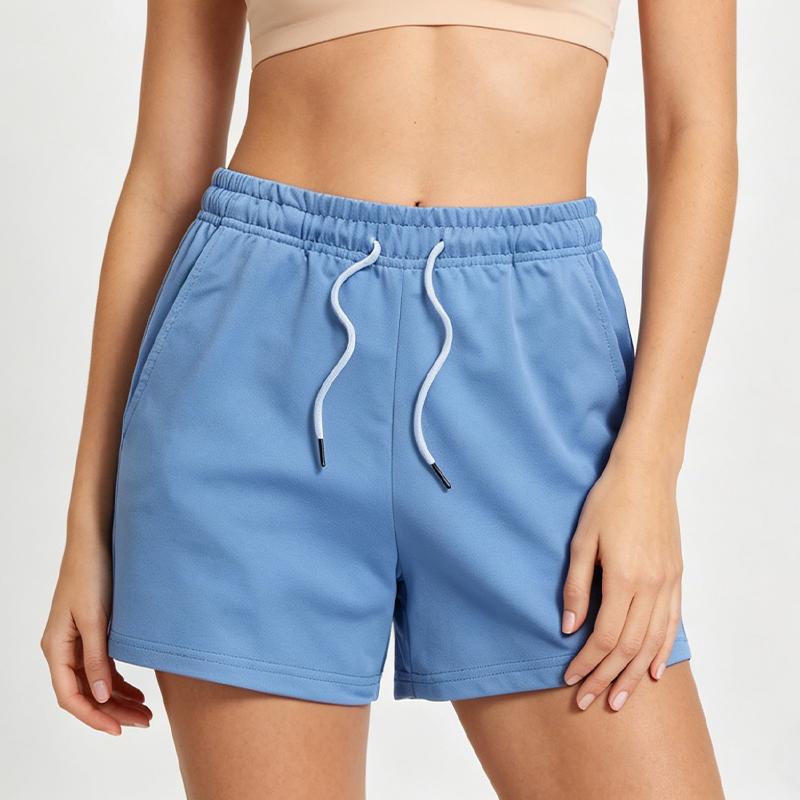 New women’s quick-dry sports casual shorts with a drawstring elastic waistband, summer beach athletic shorts