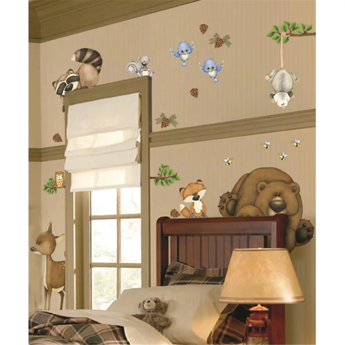 212 MAIN In the Woods Super Jumbo Animal-Insect Shape Applique Stickers, Smooth Removable Decorative Wall Decor, Safe for All Rooms, Ideal for Posters & Prints