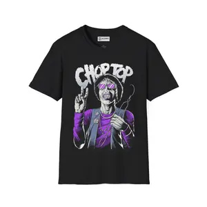 LEATHERFACE CHOP TOP T-SHIRT #114 - 213% Polyester, Machine Washable, Stylish Crewneck for Summer & Father's Day
