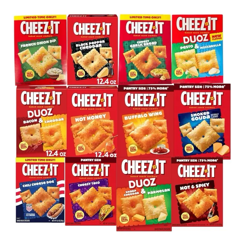 Assorted Cheez-it Bundle Of 3- Flavors Will Vary - French onion, Garlic bread, Gouda Cheese, Hot, & More
