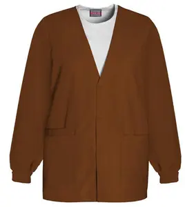 Cherokee 4301 Workwear Button Front Scrub Jacket | Knit Cuffs & Patch Pockets | XS-3XL
