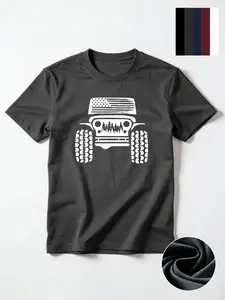Men's Jeep Off-Road Crew Neck Fitted Graphic Tee - Outdoor Style Cross-Border Viral Top Menswear
