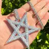 Iced Out Big 5 Star Necklace Pendant for Men 5A Cubic Zirconia Rapper Hip Hop Jewelry Bling Necklace Fashion Accessory Necklace Fashion Cool Accessories