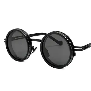 Unisex Stylish Polarized Sunglasses, Lightweight Metal Alloy Frame, Adjustable Round Sunglasses, Stylish Sunglasses