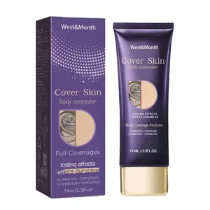 Body Coverage Perfector 3.5oz & Jumbo Buffer Brush - Seamless Full-Body Makeup, Concealer for Scars, Bruises, Veins, Tattoos, Water-Resistant Formula