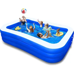 Inflatable Pool for Kids and Adults, 120" X 72" X 22" Oversized Thickened Family Swimming Pool for Toddlers, Outdoor, Garden, Backyard, Summer Water Party