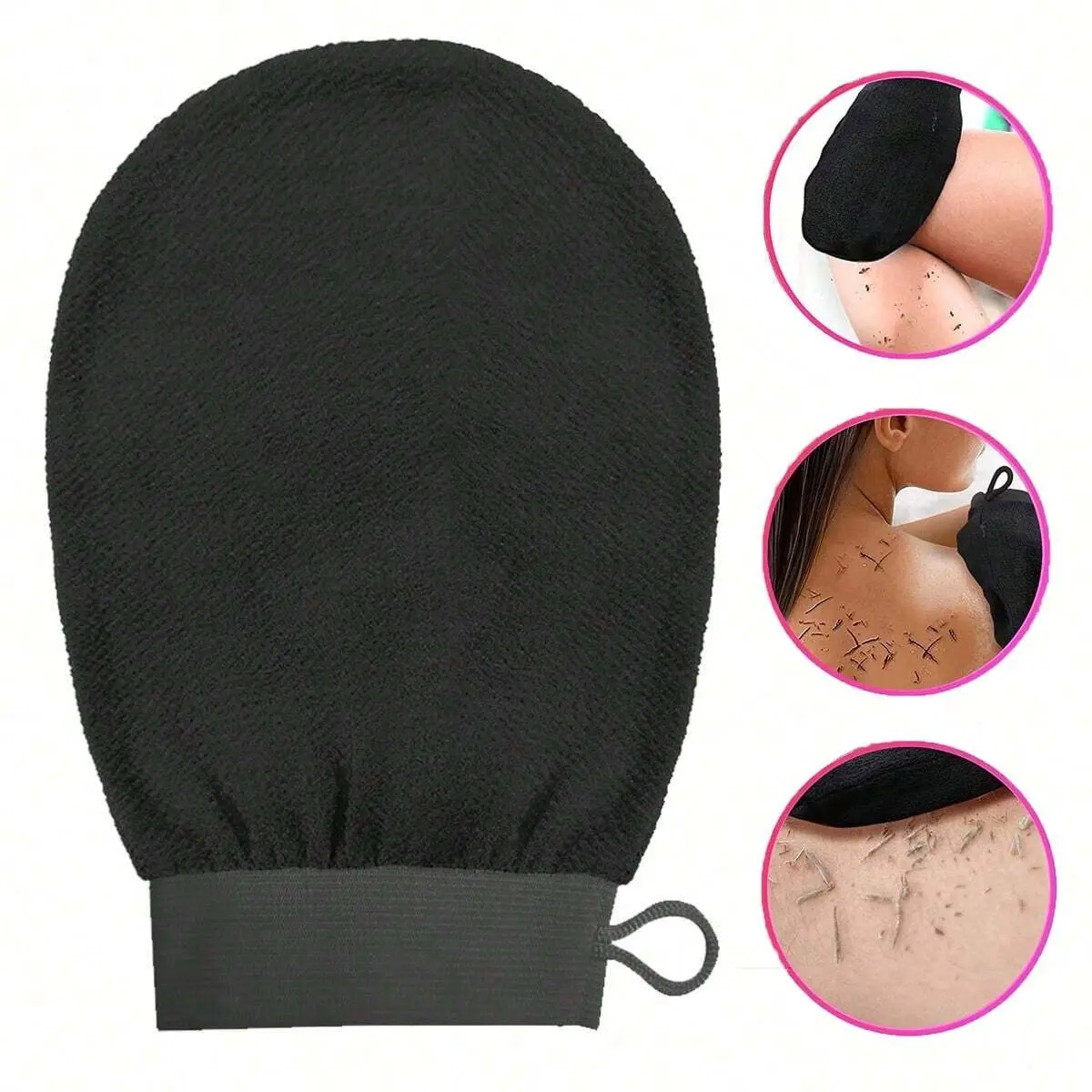 1/2-Pack Korean Exfoliating Gloves, Visible Dead Skin Removal, for Spray Tan & Keratosis, 100% Viscose Fiber Body Scrub Mitt, Body Care Tool