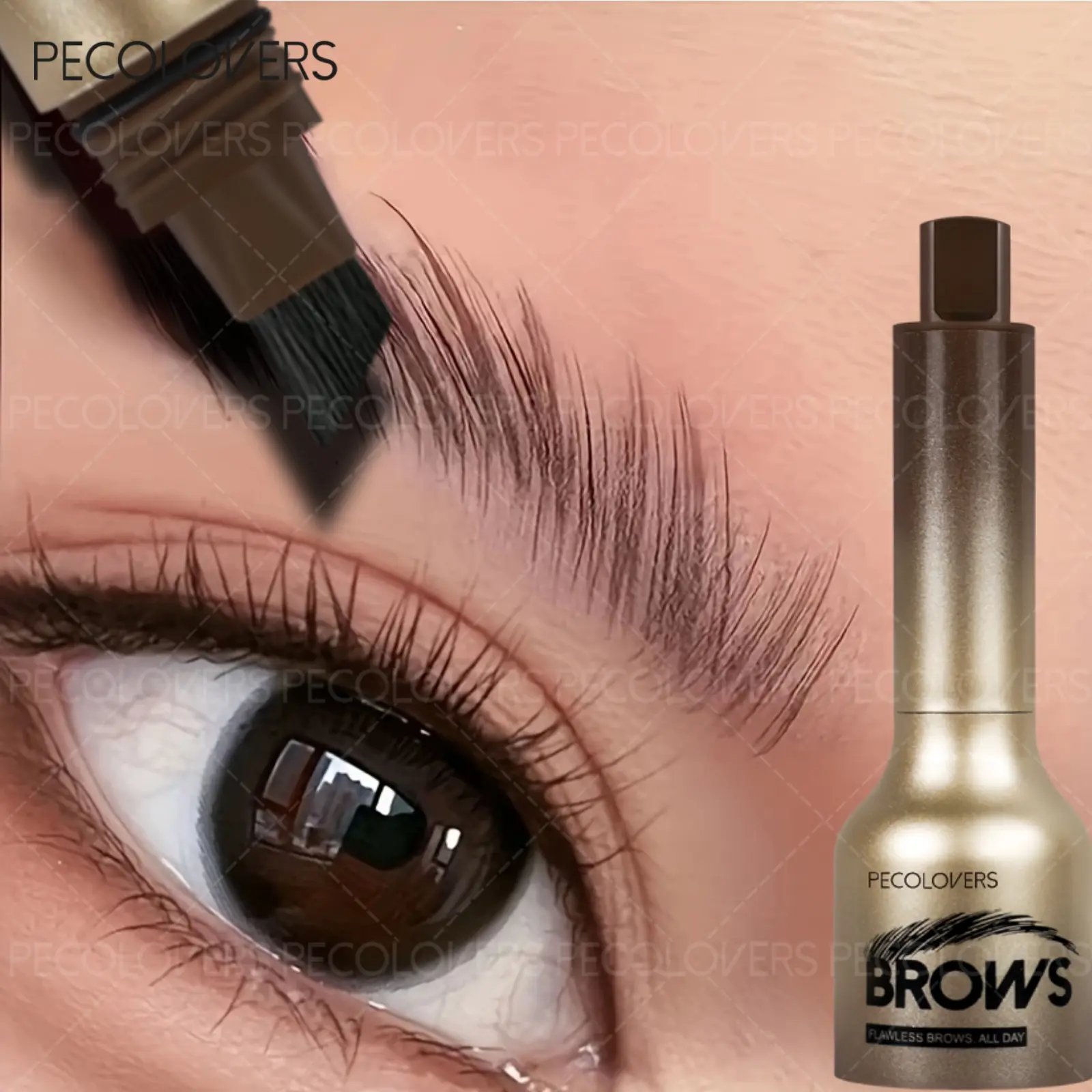 1PC Natural Wild Eyebrow Pencil,Long-Lasting,Waterproof,Press-type Eyebrow Pencil,Easy to Apply, Suitable for Beginners, Waterproof Eyebrow Makeup, Brow Makeup Products