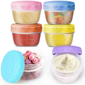 Dressing Containers with  - 6 Pack *2 OZ Salad Dressing Container,   Sauce Containers, Portable Twist Top  Storage Containers for School, Work & Picnic, Dishwasher Safe