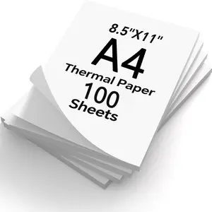 100 Sheets A4 Thermal Paper for Portable Printers, Foldable Design Print Paper for Home Office, Office Supplies and Study Use, Compatible with Thermal Printers