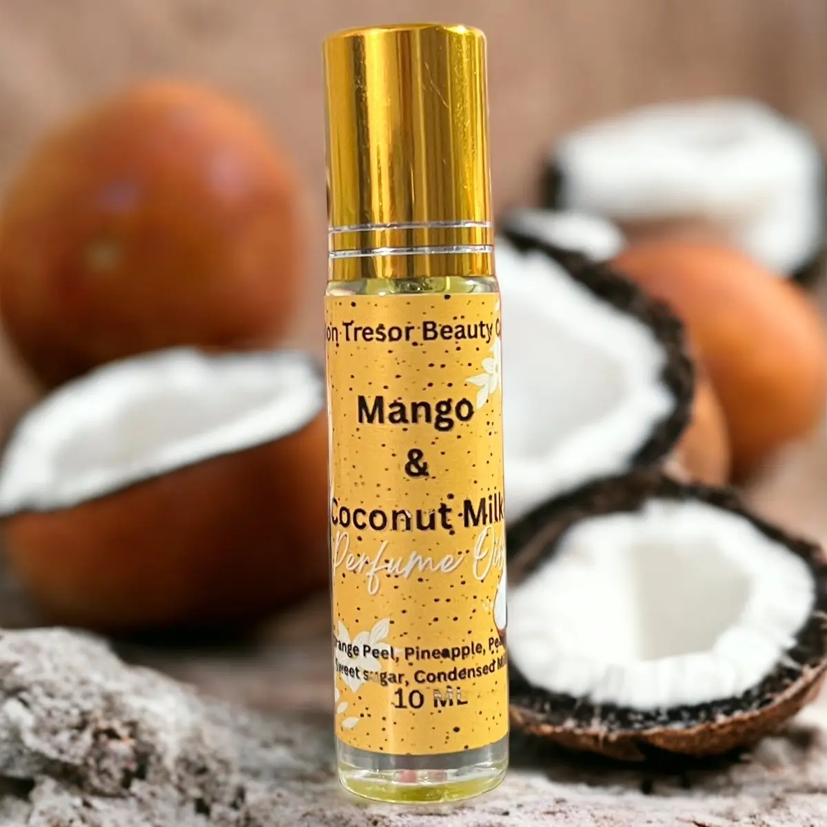 Women's Mango & Coconut Milk Roll-On Fruit Perfume - Alcohol-Free, Juicy Fragrance, Coconut Fragrance Oil, Juicy Women's Fragrance