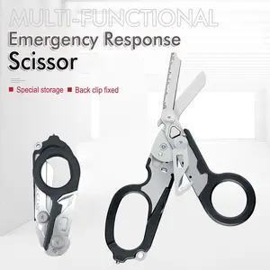 Hawk Folding Scissors Portable Pliers Outdoor Security Survival Tool, 420hc Stainless Steel Extendable Pliers, Durable & Compact Design, Heavy Duty Scissor, Telescopic Shears