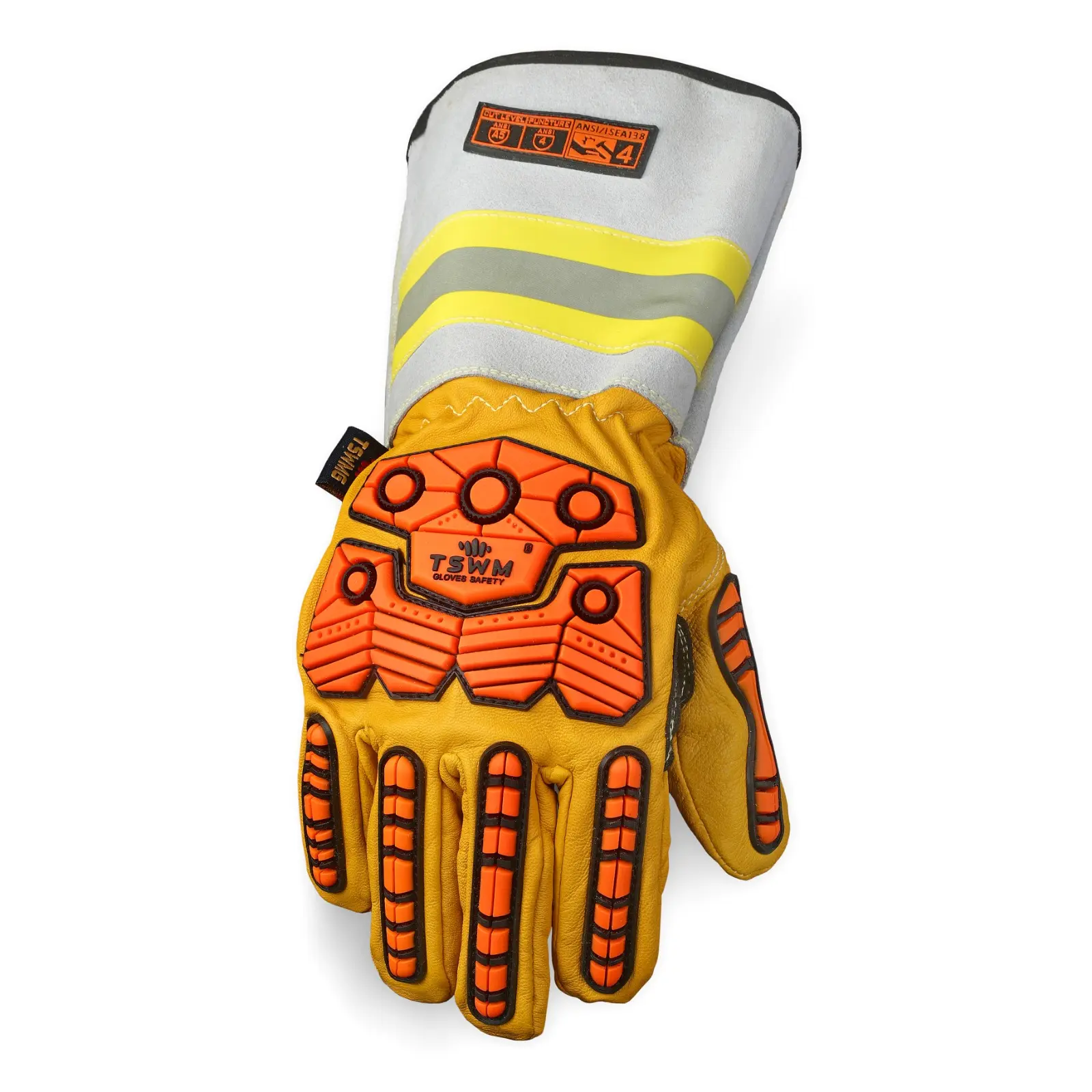 TSWM Full Grain Goatskin Protective Work Gloves for Welders, Cowhide Split Cuff, Kevlar-Stitched, Impact-Safe, Heat-Resistant MIG-TIG Welding & Construction Safety Equipment