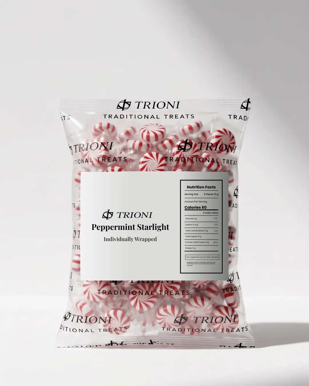 TRIONI Peppermint Mint Individually Wrapped Hard Candy
