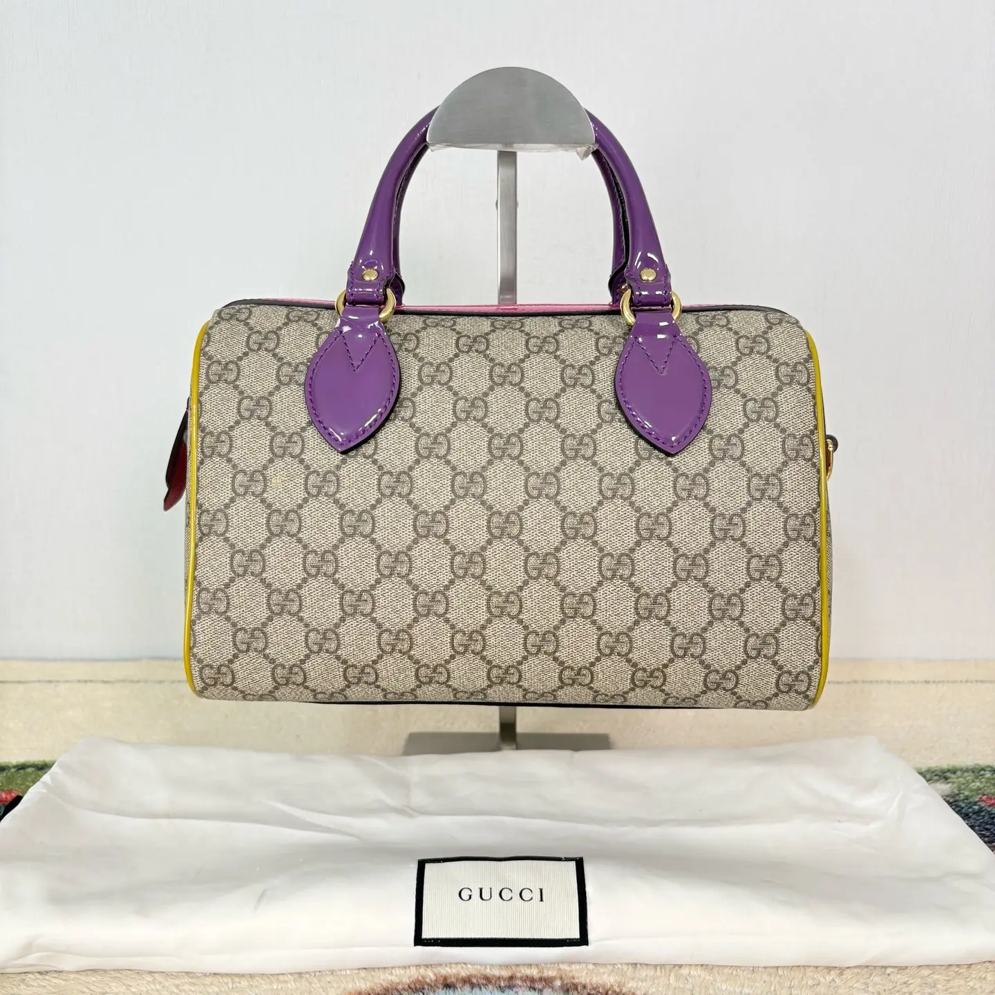 Pre-owned GUCCI pvc Handbag Multicolor Original GG Supreme Boston d1145