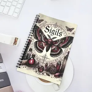 Classic Magic Book Guide, Design, Includes Symbols & Runes, Dark Rituals, Portable Handbook for Spells & Mystical Practices, Spiral Bound Notebook Journal